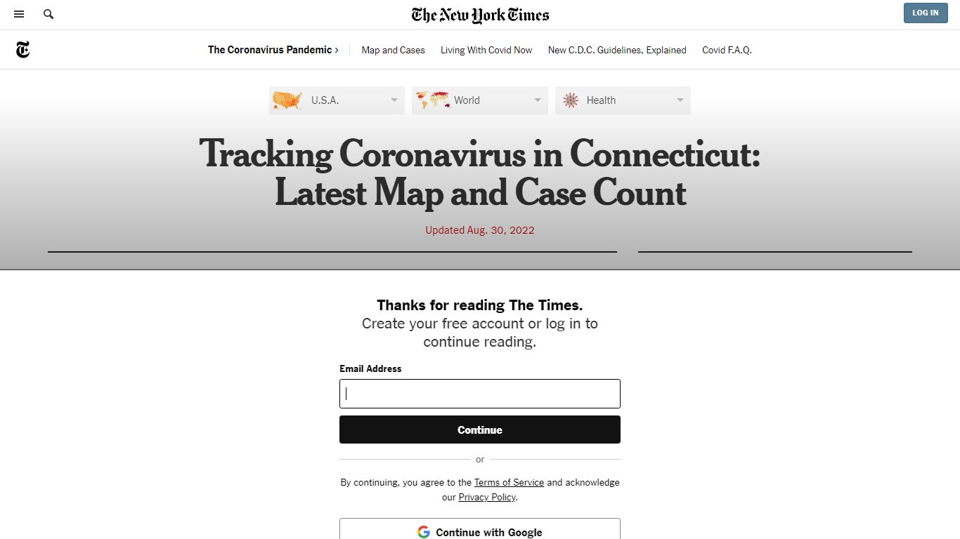 Connecticut Coronavirus Map and Case Count - The New York Times